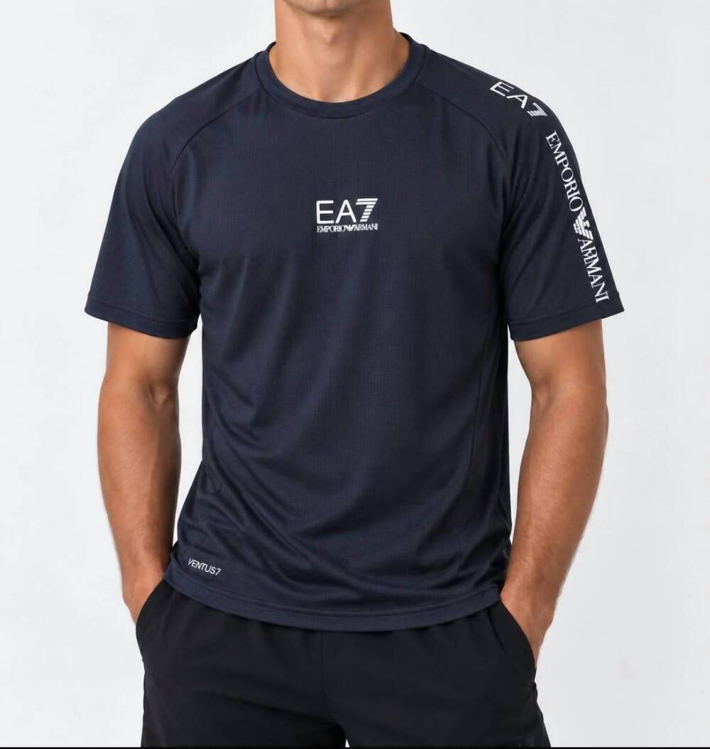 NEW EMPORIO ARMANI ea7 mesh t-shirt in navy